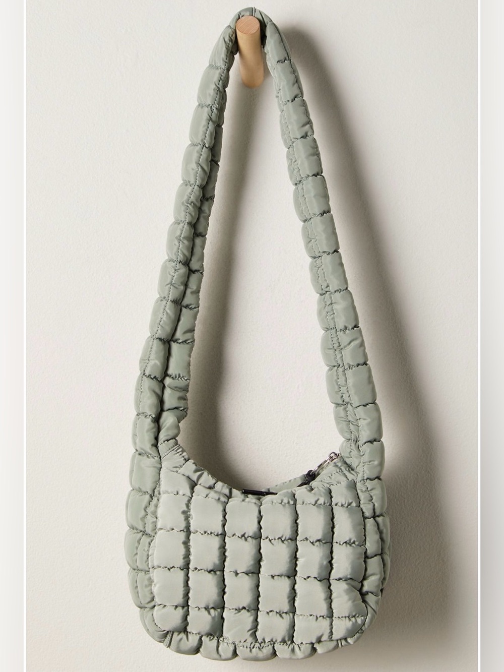 FREE PEOPLE Quilted Baby Carryall Sling Bag Stone Sage